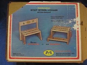 New Vintage Childs Step Stool Chair Combination I Can Sit N Stand