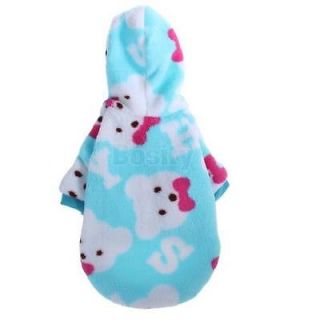 Soft Fluffy Hoodie Pet Dog Pajamas Coat Clothes Apparel Bear Picture Lovely XL