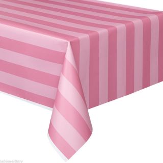 54"x108" Summer Pink Stripe BBQ Party Disposable Plastic Table Cover