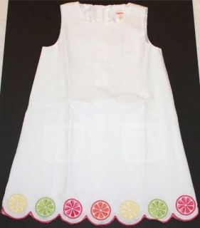 Gymboree Girls Citrus Cooler White Pique Tank Sun Dress Fruit Slice Hem 5 5T New