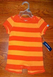 New Boys Old Navy Bright Orange Stripe One Piece Ribbed Outfit 0 3 Months