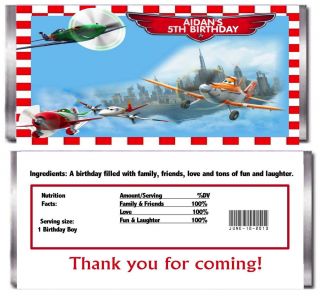 10 Personalized Disney Planes Birthday Party Candy Bar Wrappers