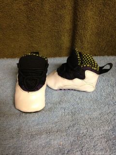 Nike Air Jordan 10 Retro Joker Infant Baby Boys White Yellow Crib Shoes Size 1 C