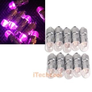 10 Pcs Shining Balloons Lights LED Bulbs with Tail for Party Pink Light T1K