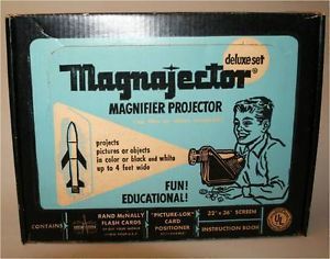 Midcentury Educational Party Toy 1960 Magnajector Works w All Pieces Orig Box