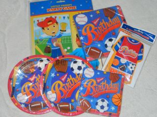 Little Champs Sports Birthday Party Set Baseball Football Soccer Decorations