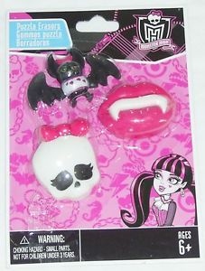 Monster High Puzzle Erasers Party Favors Vampire Teeth Broken Heart New