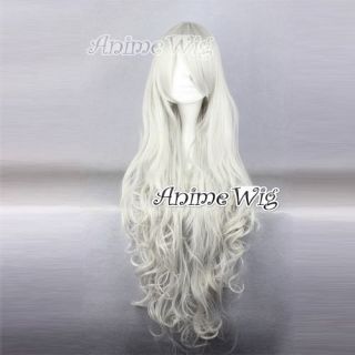 Lolita Cosplay Party Long White Curly Women Girls Anime Hallowmas Hair Wig