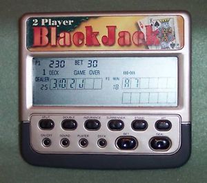 Deluxe 2 Player Blackjack Hand Held LCD Game Radio Shack 60 2668
