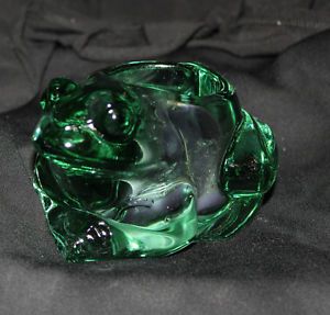 Indiana Glass Frog Votive Candle Holder Spanish Green Cindiana Glass Frog Heavy