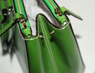 Kate Spade Martine Wellesley Leather Satchel Tote Bag $398 Emerald Green