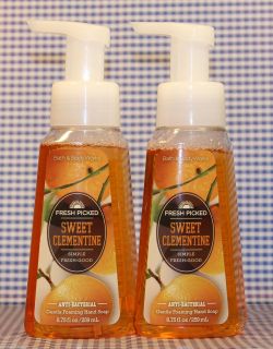 2 Bath Body Works Fresh Picked Sweet Clementine Gentle Foaming Hand Soap