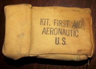 Original WW2 1943 US Military Aeronautic First Aid Kit USAAF Medical Survival