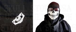 Black Motorcycle Skeleton Face Mask Skull Bandana Biker Wind Jaw Bone Neck Scarf