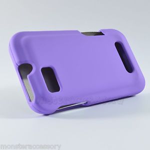 Purple Rubberized Hard Case Snap on Cover for Motorola Defy XT XT556