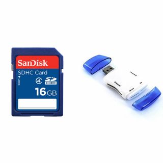 New SanDisk 16GB Class 4 SD HC SDHC Flash Memory Card 16 GB G 16g w USB Reader