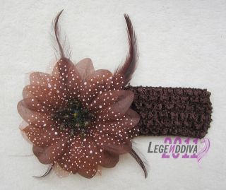 New Cute Baby Infant Girl Boy Crochet Hair Headband Christmas Flower Clip 8Color