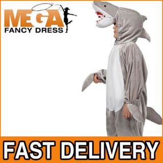 Shark Kids Sea Animal Fancy Dress Child Boys Girls Costume Outfit 3 11 Years New