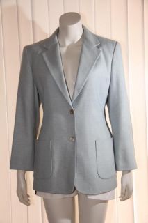 Max Mara Women Baby Blue Wool $695 Coat Jacket Size Medium