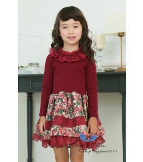 New Style Kids Toddlers Girls Long Sleeve Lovely Collar Ages 2 7Y Tutu Dress