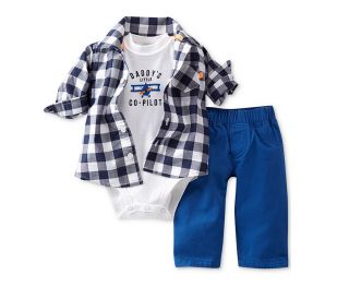 Carters Baby Boy Clothes 3 Piece Set Shirt Pants Blue 3 6 9 12 18 24 Month