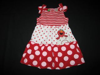 New "Elmo Polka Dot" Dress Girls Summer Clothes 2T Spring Toddler Sesame Street