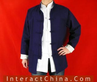 Blue Linen Kung Fu Martial Arts Jacket Shirt 113
