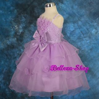 Purple Wedding Flower Girl Pageant Party Dress Sz 4 5