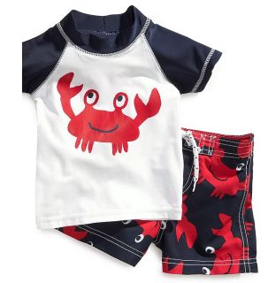 Carters Baby Boy Clothes 2 Piece Swimsuit Red Crab 6 9 12 18 24 Months