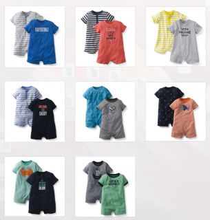 Carters Baby Boy Summer Clothing Set 2 Rompers 3 6 9 12 18 24 Months