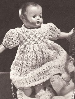 16" Baby Doll Clothes Dress Booties Knitting Pattern
