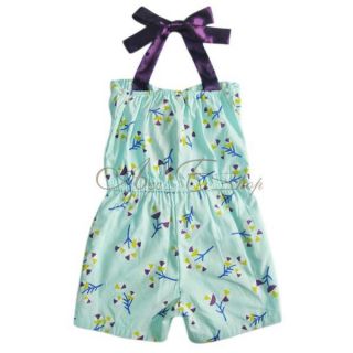Girls Kids One Piece Floral Summer Short Jumpsuit Playsuit Ages 2 3 4 5 6 Years
