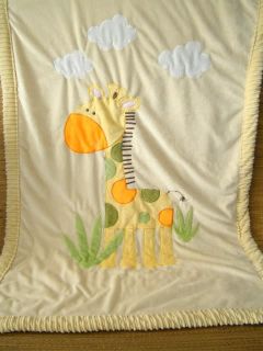 Little Miracles Yellow Giraffe Plush Soft Baby Blanket