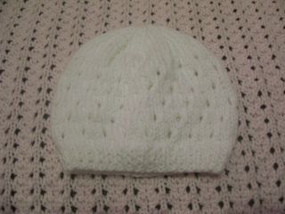 Newborn Girls Boys Eyelet Pattern Hand Knitted Baby Beanie Hat Various Colours