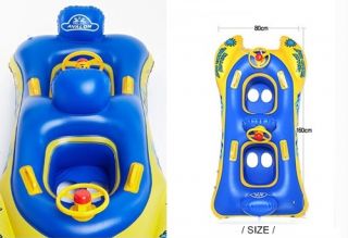 New Toddler Baby Sunshade Inflatable Float Seat Boat 2BABIES Twins Swimming Pool