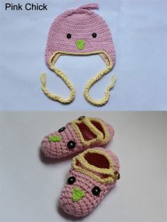 Cute Handmade Owl Newborn Animal Baby Crochet Knit Hats Shoes Photograph New