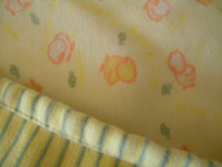 Carters Tykes Yellow Green Stripe Duck Baby Blanket