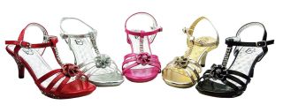 Girls Kids Pink Party Low Heel Wedding Heels Shoes Size 8 9 10 11 12 13 1 2 3 4