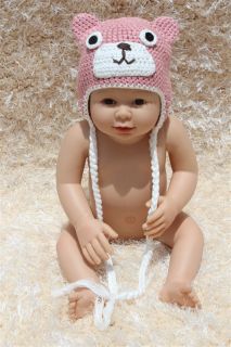 New Cotton Handmade Baby Child Teddy Bear Knit Hat Photograph Newborn to 3 Year
