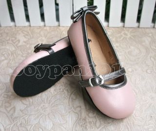 New Kids Girls Faux Leather Pink Black Princess Shoes Sz 8 5 1US