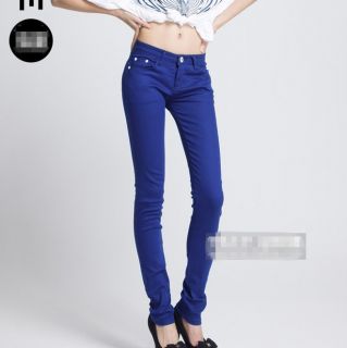 Womens Stretch Candy Pencil Pants Casual Slim Fit Skinny Jeans Trousers 24 Color