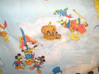 Vintage Disney Mickey Minnie Mouse Flat Fabric Bed Sheet Craft Material Donald