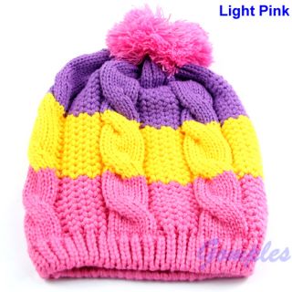 New Cute Colors Baby Child Kid Girl Boy Stretchy Winter Warm Ball Hat Cap Beanie