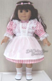 Apryl Doll Clothes Fit American Girl Samantha Dress Lacy Pinafore Circlet