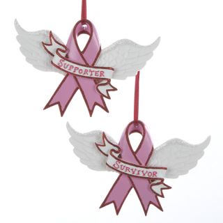 12 Pink Ribbon Breast Cancer Christmas Ornaments 5 25"