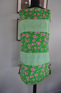 Lilly Pulitzer Women's Size 6 Green Floral and Gingham Dress Summer 