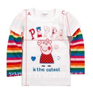Baby Girls Peppa Pig Top Shirt 18 Months 6 Years