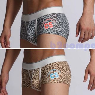 Fashion Cotton Super Sexy Men's Leopard Style Boxer Pants Underwear 2 Colors