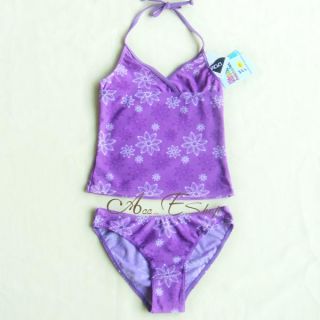 Girls Floral 3pc Swimsuit Kid Tankini Beachwear Bathing Suit Sz 5 6 UPF 50