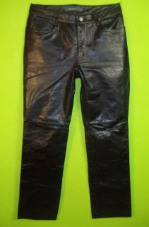 Gap Boot Cut Leather Pants Sz 8 Womens Black Leather Pants Slacks EV81